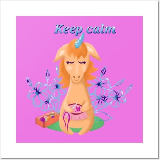 Unicorn keep calm Posters and Art